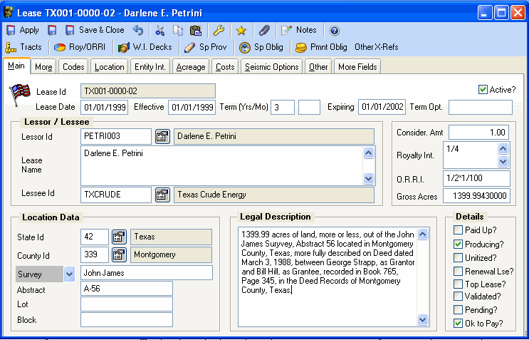 screenshot of Visual LandPro 2000